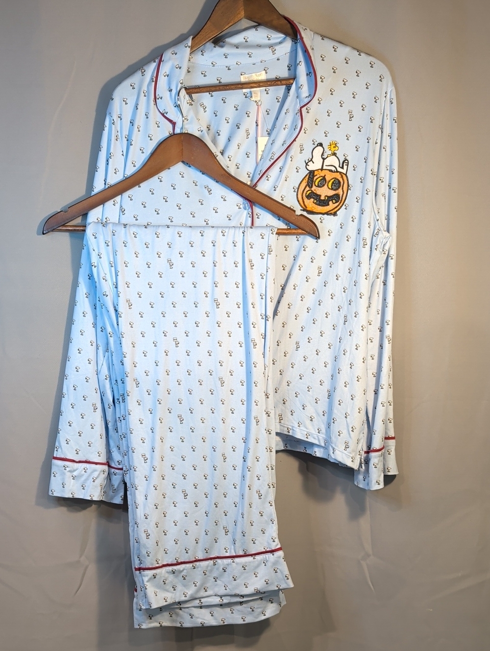 Peanuts Light Blue Pumpkin  Pajama Set